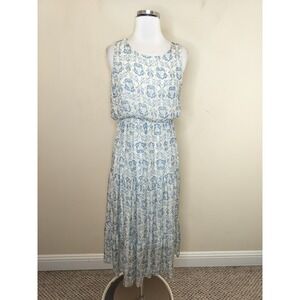 Lara Guidotti Italy Silk Blend Floral Dress Midi Tiered